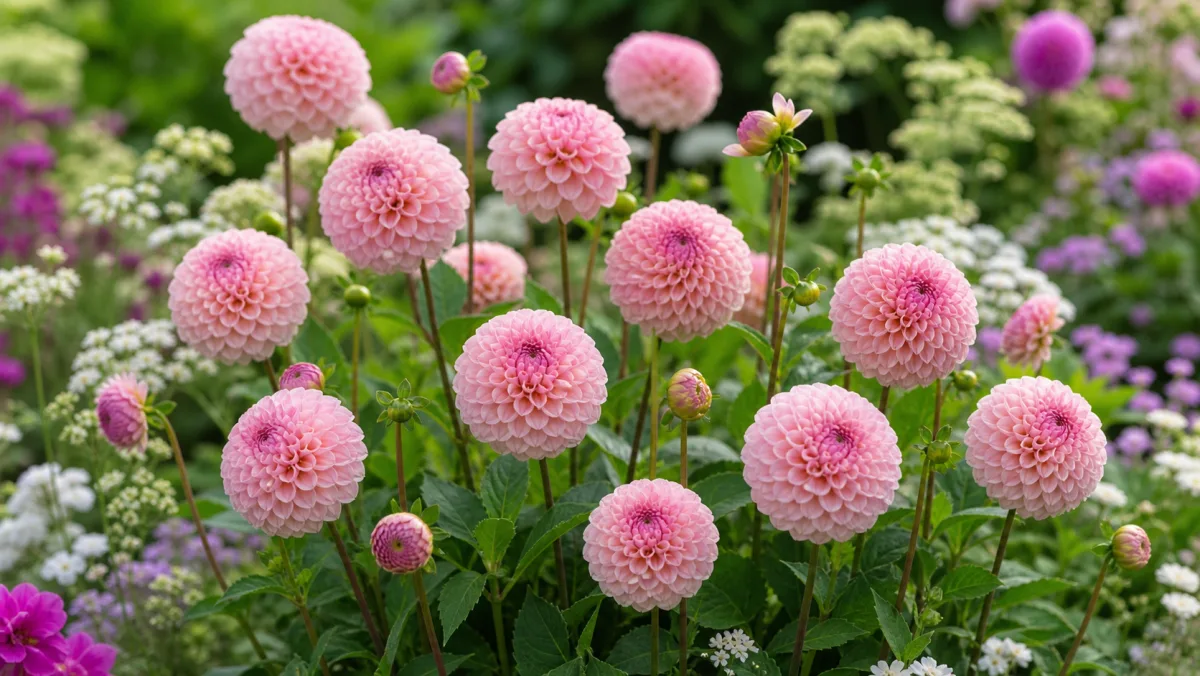 Dahlia 'Wizard of Oz' toimituksellisena puutarhakuvituksena suomalaisessa puutarhaympäristössä